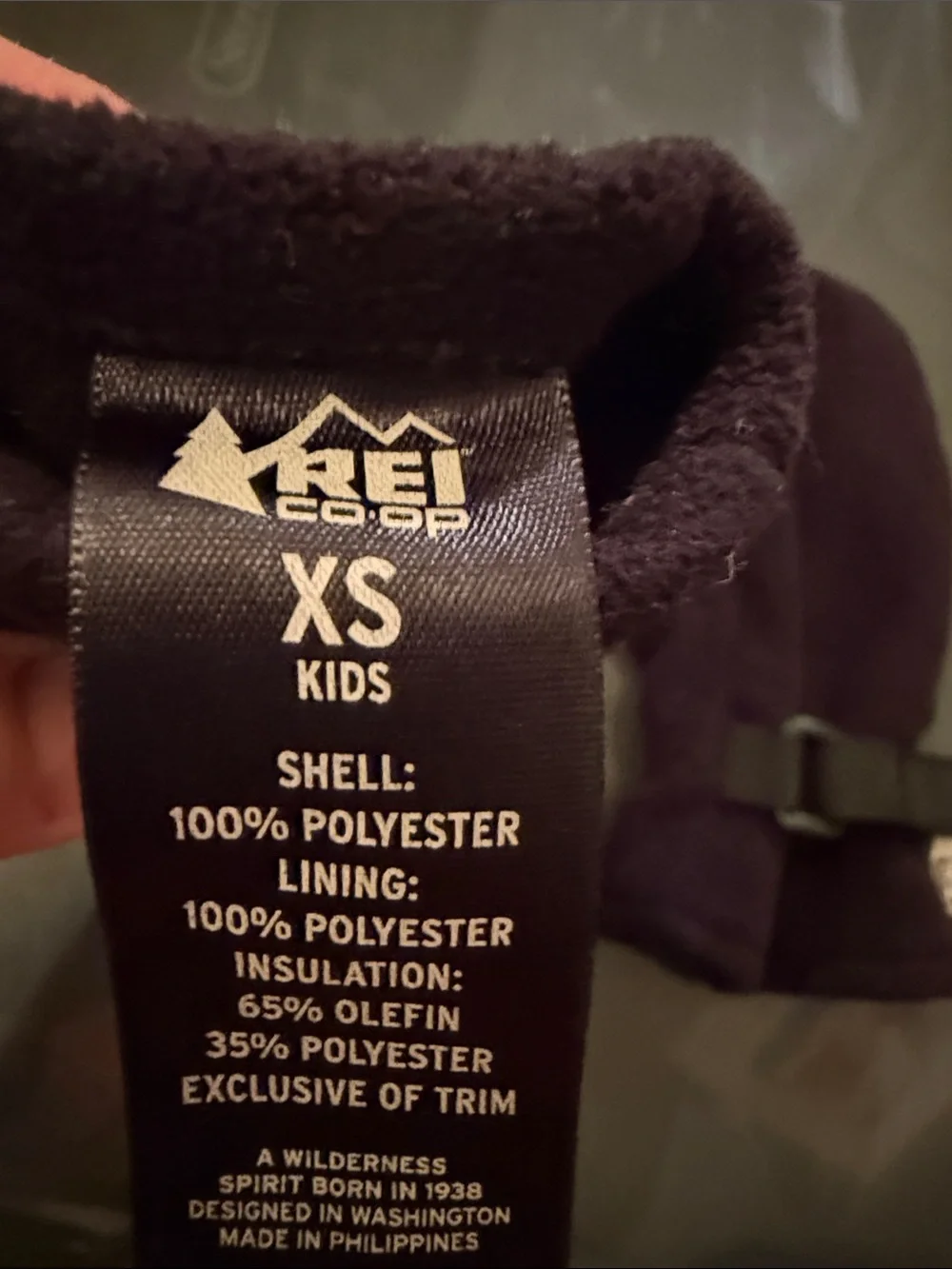 REI Kids Black Fleece Mittens with Grip Patch
